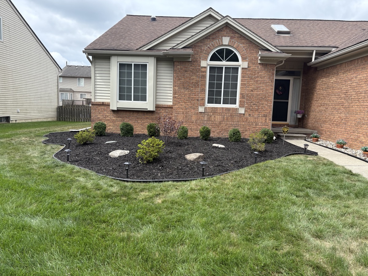 Front bed mulch and edging upgrade for curb appeal